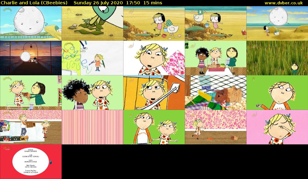Charlie and Lola (CBeebies) Sunday 26 July 2020 17:50 - 18:05