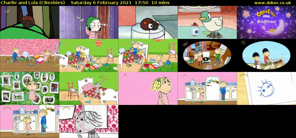 Charlie and Lola (CBeebies) Saturday 6 February 2021 17:50 - 18:00