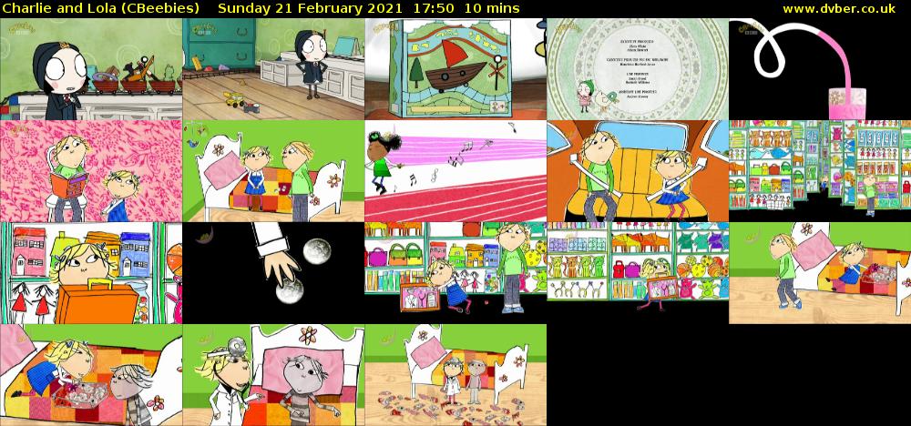 Charlie and Lola (CBeebies) Sunday 21 February 2021 17:50 - 18:00