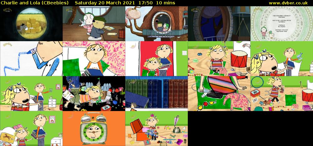 Charlie and Lola (CBeebies) Saturday 20 March 2021 17:50 - 18:00