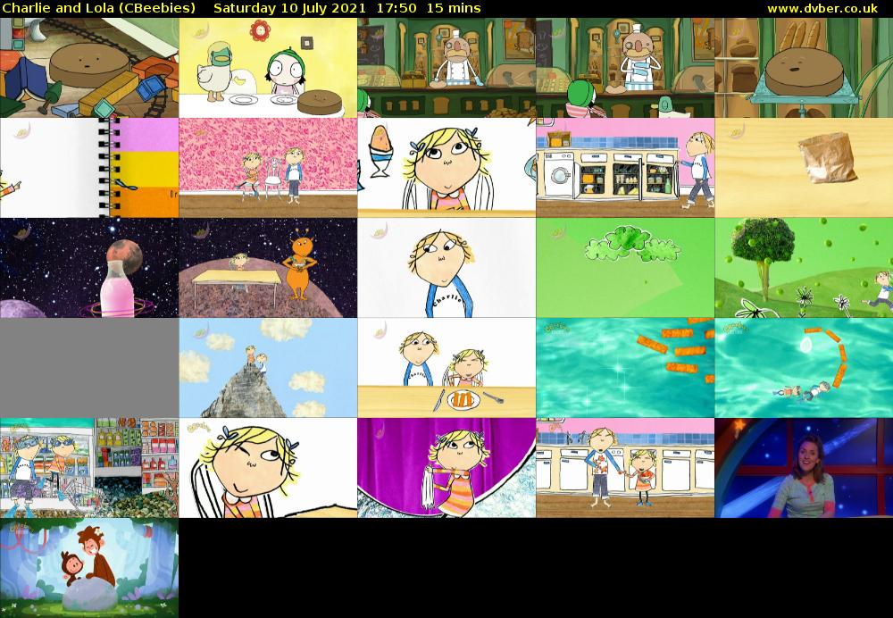 Charlie and Lola (CBeebies) Saturday 10 July 2021 17:50 - 18:05