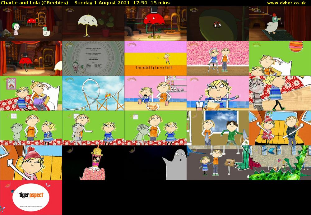 Charlie and Lola (CBeebies) Sunday 1 August 2021 17:50 - 18:05
