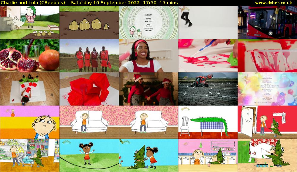 Charlie and Lola (CBeebies) Saturday 10 September 2022 17:50 - 18:05