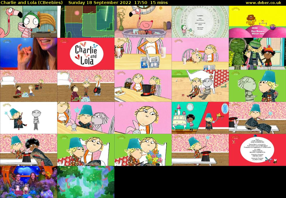 Charlie and Lola (CBeebies) Sunday 18 September 2022 17:50 - 18:05