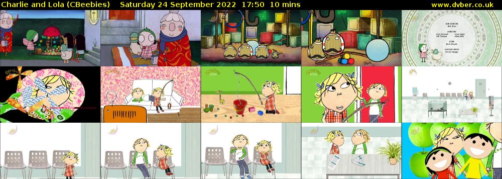 Charlie and Lola (CBeebies) Saturday 24 September 2022 17:50 - 18:00