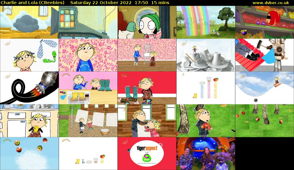 Charlie and Lola (CBeebies) Saturday 22 October 2022 17:50 - 18:05