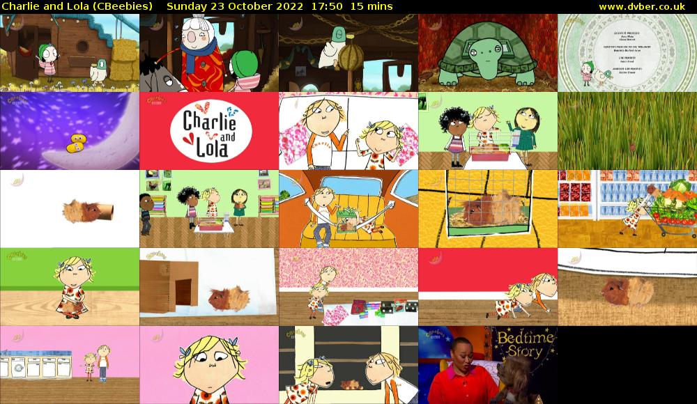 Charlie and Lola (CBeebies) Sunday 23 October 2022 17:50 - 18:05
