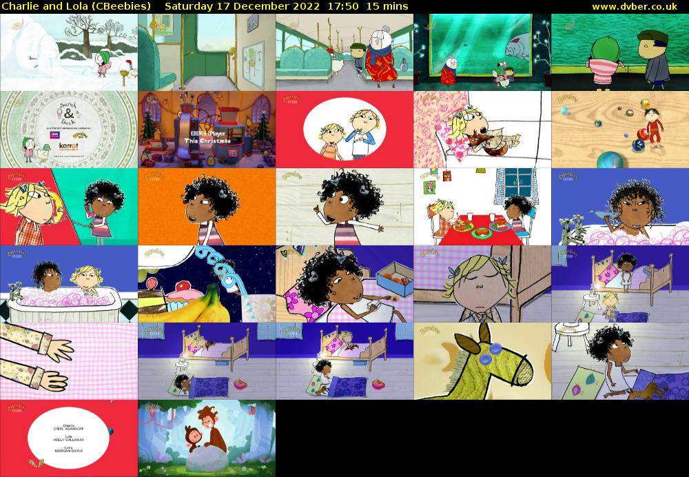 Charlie and Lola (CBeebies) Saturday 17 December 2022 17:50 - 18:05
