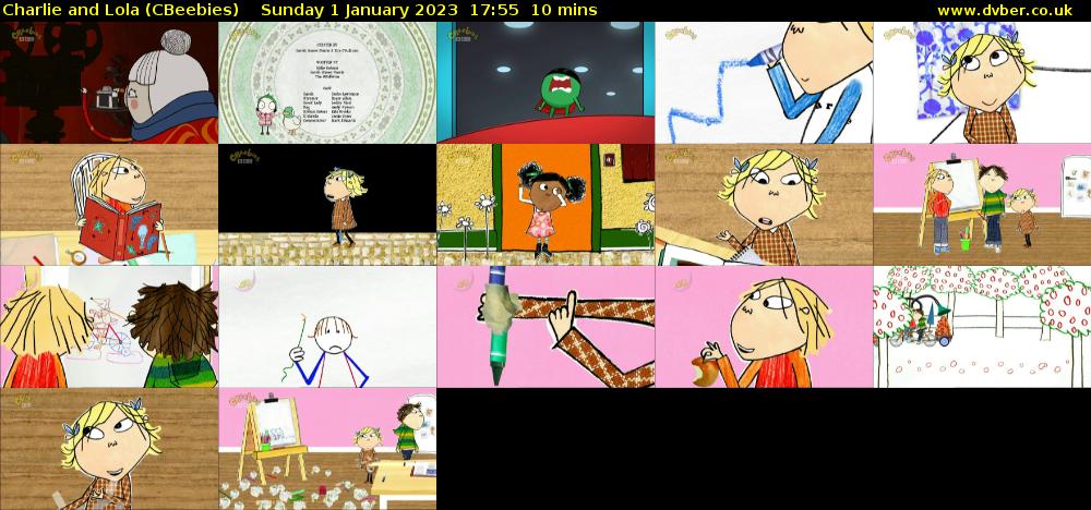 Charlie and Lola (CBeebies) Sunday 1 January 2023 17:55 - 18:05