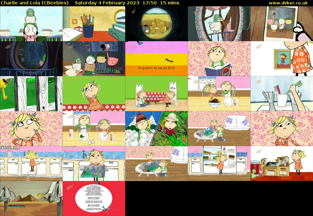 Charlie and Lola (CBeebies) Saturday 4 February 2023 17:50 - 18:05
