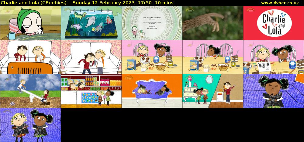Charlie and Lola (CBeebies) Sunday 12 February 2023 17:50 - 18:00