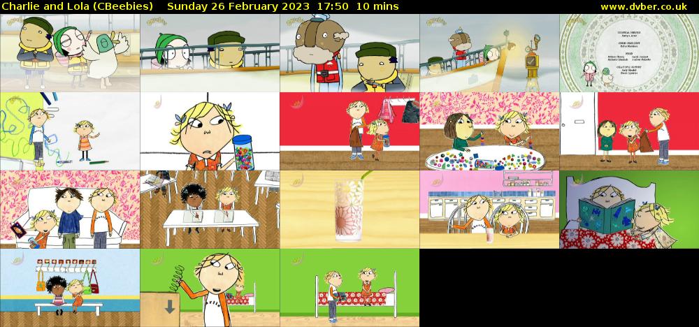 Charlie and Lola (CBeebies) Sunday 26 February 2023 17:50 - 18:00