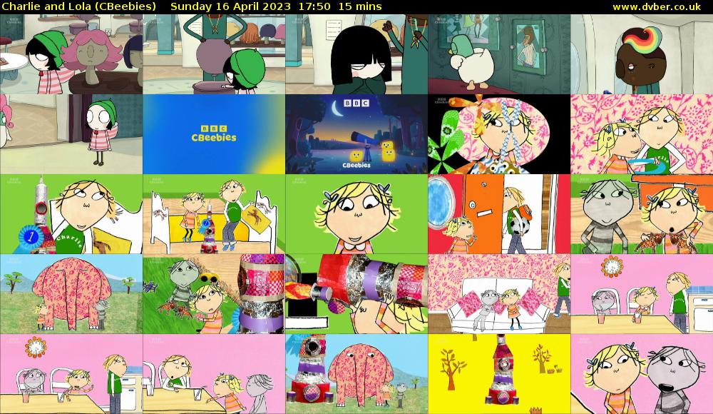 Charlie and Lola (CBeebies) Sunday 16 April 2023 17:50 - 18:05