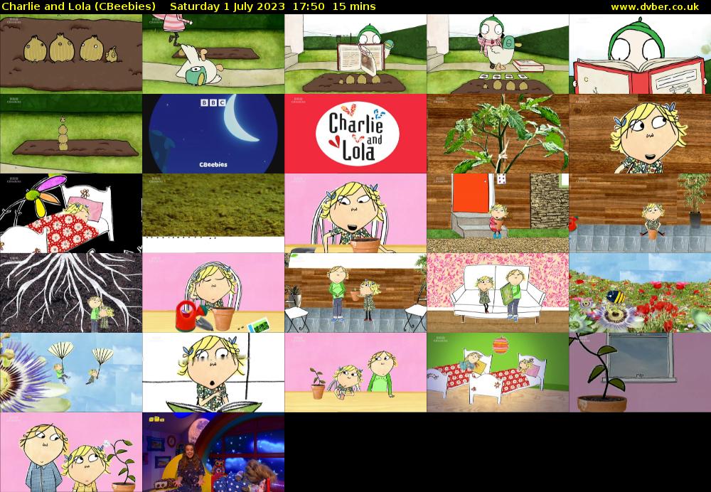Charlie and Lola (CBeebies) Saturday 1 July 2023 17:50 - 18:05