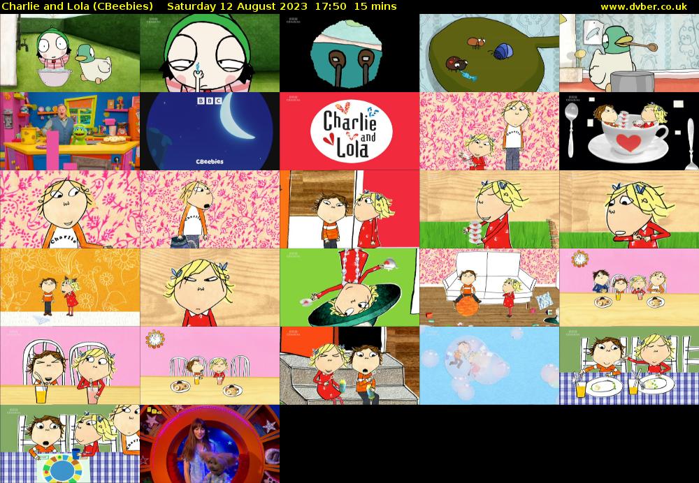 Charlie and Lola (CBeebies) Saturday 12 August 2023 17:50 - 18:05