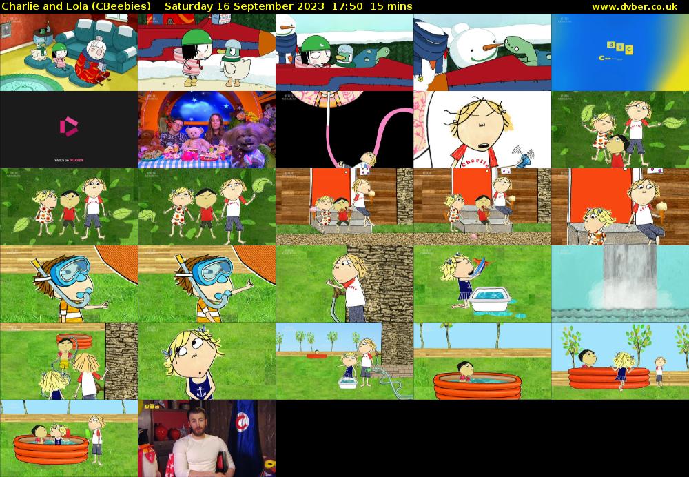 Charlie and Lola (CBeebies) Saturday 16 September 2023 17:50 - 18:05