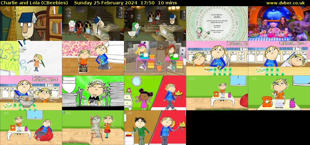Charlie and Lola (CBeebies) Sunday 25 February 2024 17:50 - 18:00