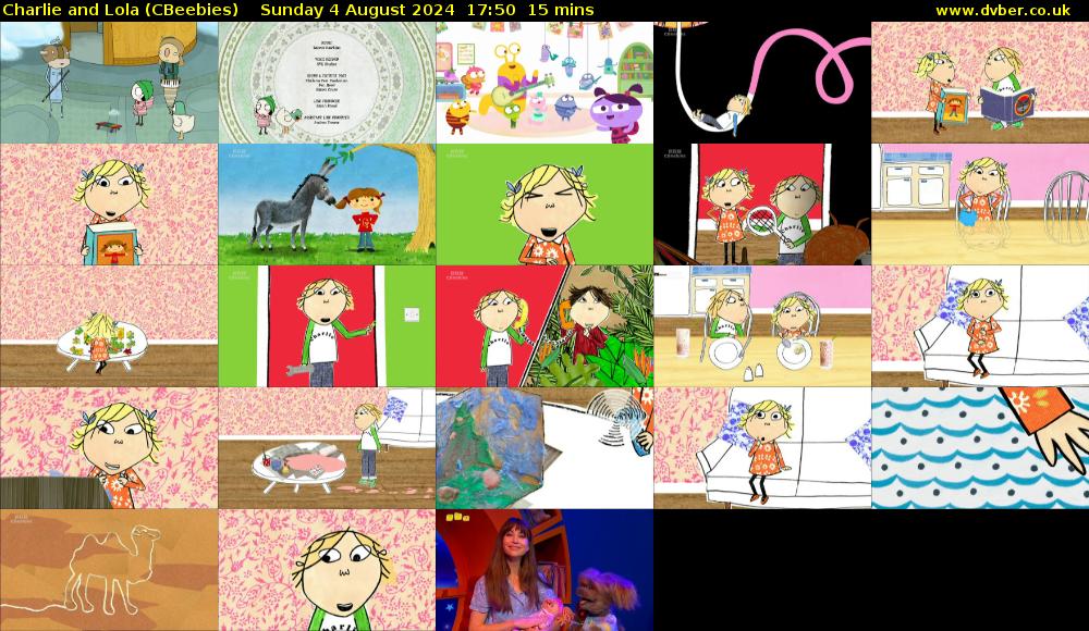 Charlie and Lola (CBeebies) Sunday 4 August 2024 17:50 - 18:05