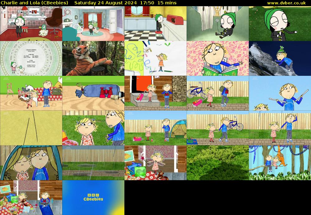 Charlie and Lola (CBeebies) Saturday 24 August 2024 17:50 - 18:05