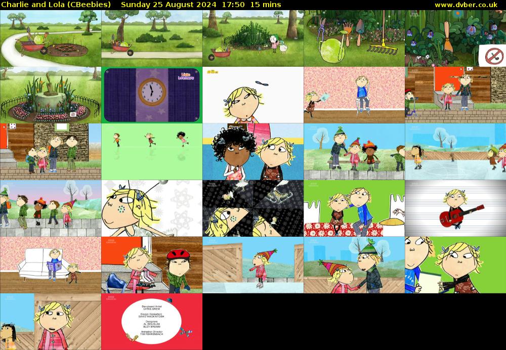 Charlie and Lola (CBeebies) Sunday 25 August 2024 17:50 - 18:05