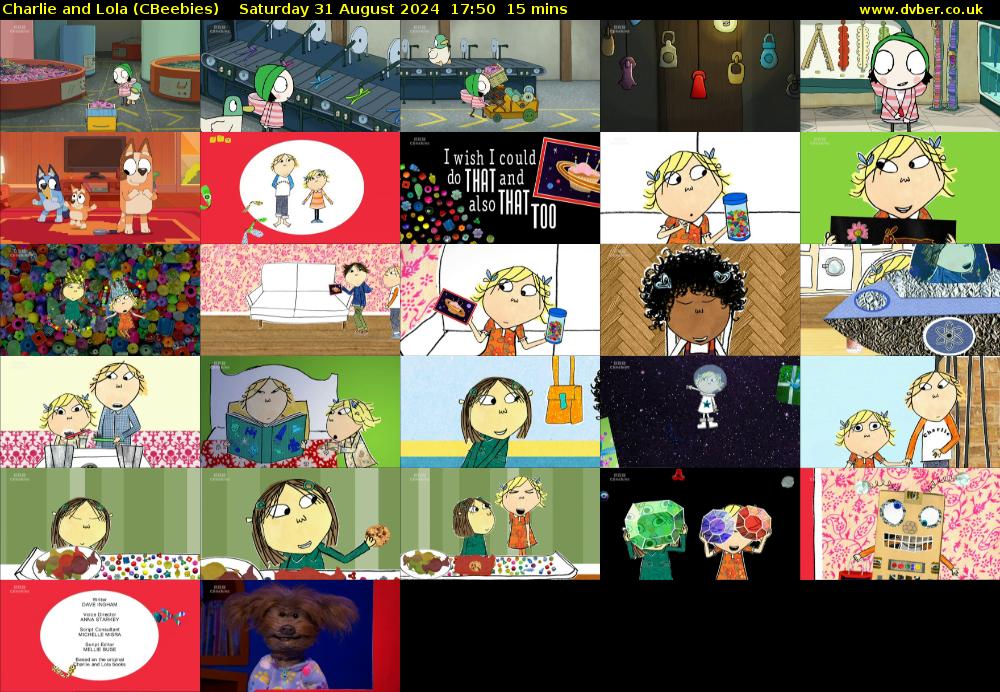 Charlie and Lola (CBeebies) Saturday 31 August 2024 17:50 - 18:05