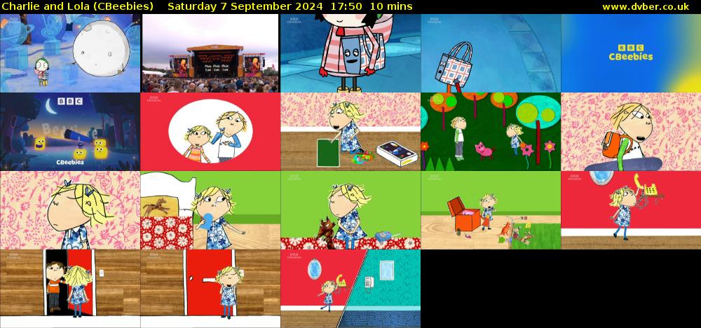 Charlie and Lola (CBeebies) Saturday 7 September 2024 17:50 - 18:00