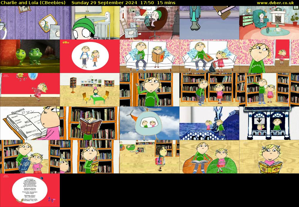 Charlie and Lola (CBeebies) Sunday 29 September 2024 17:50 - 18:05