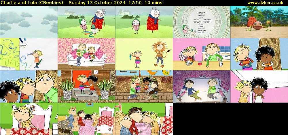 Charlie and Lola (CBeebies) Sunday 13 October 2024 17:50 - 18:00