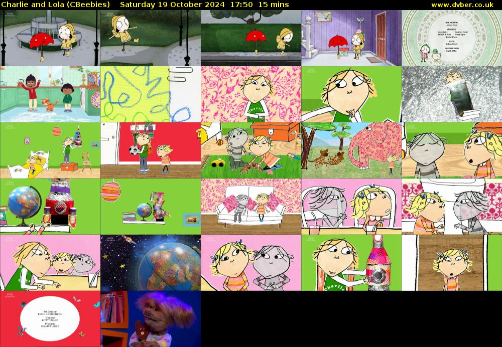 Charlie and Lola (CBeebies) Saturday 19 October 2024 17:50 - 18:05