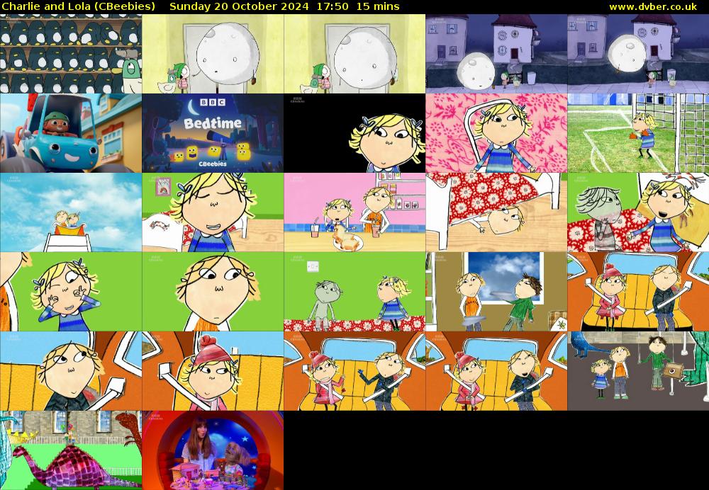 Charlie and Lola (CBeebies) Sunday 20 October 2024 17:50 - 18:05