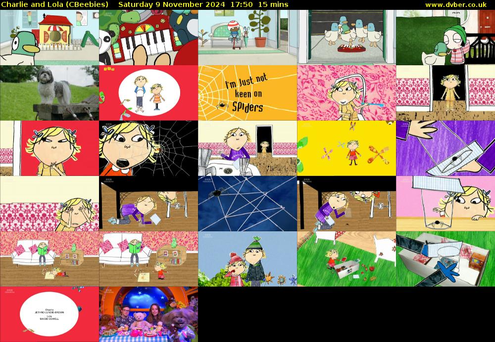 Charlie and Lola (CBeebies) Saturday 9 November 2024 17:50 - 18:05