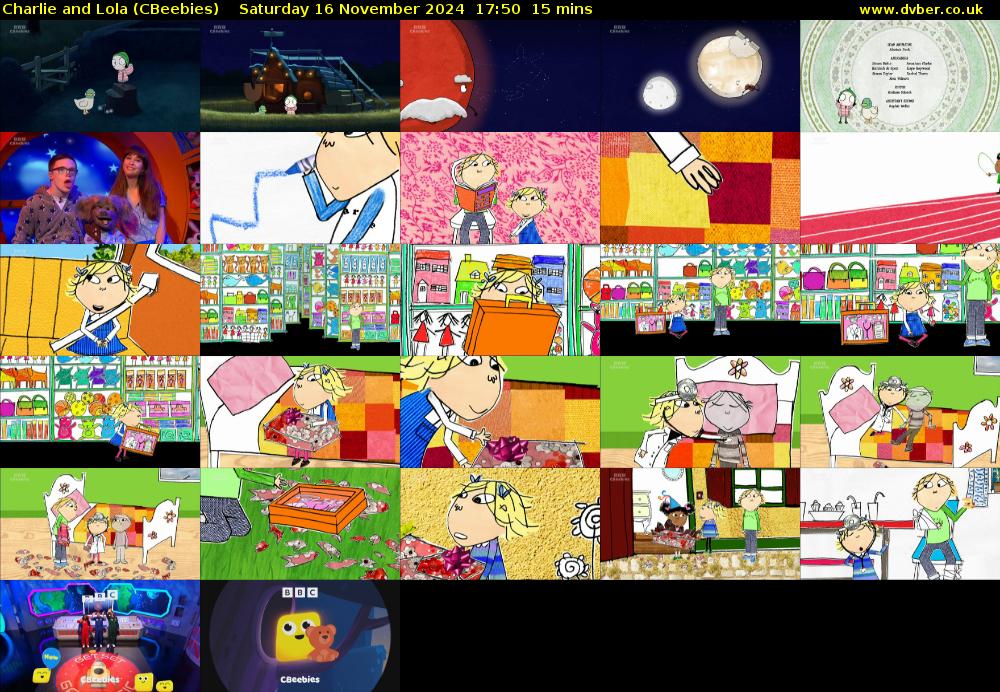 Charlie and Lola (CBeebies) Saturday 16 November 2024 17:50 - 18:05