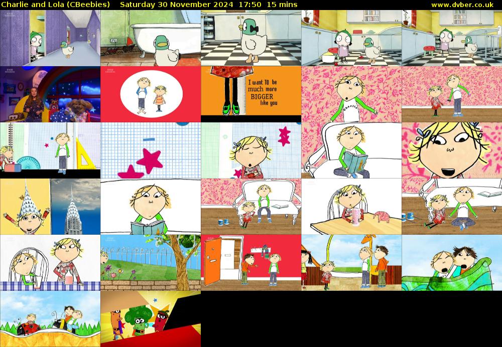 Charlie and Lola (CBeebies) Saturday 30 November 2024 17:50 - 18:05