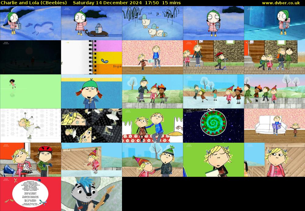 Charlie and Lola (CBeebies) Saturday 14 December 2024 17:50 - 18:05