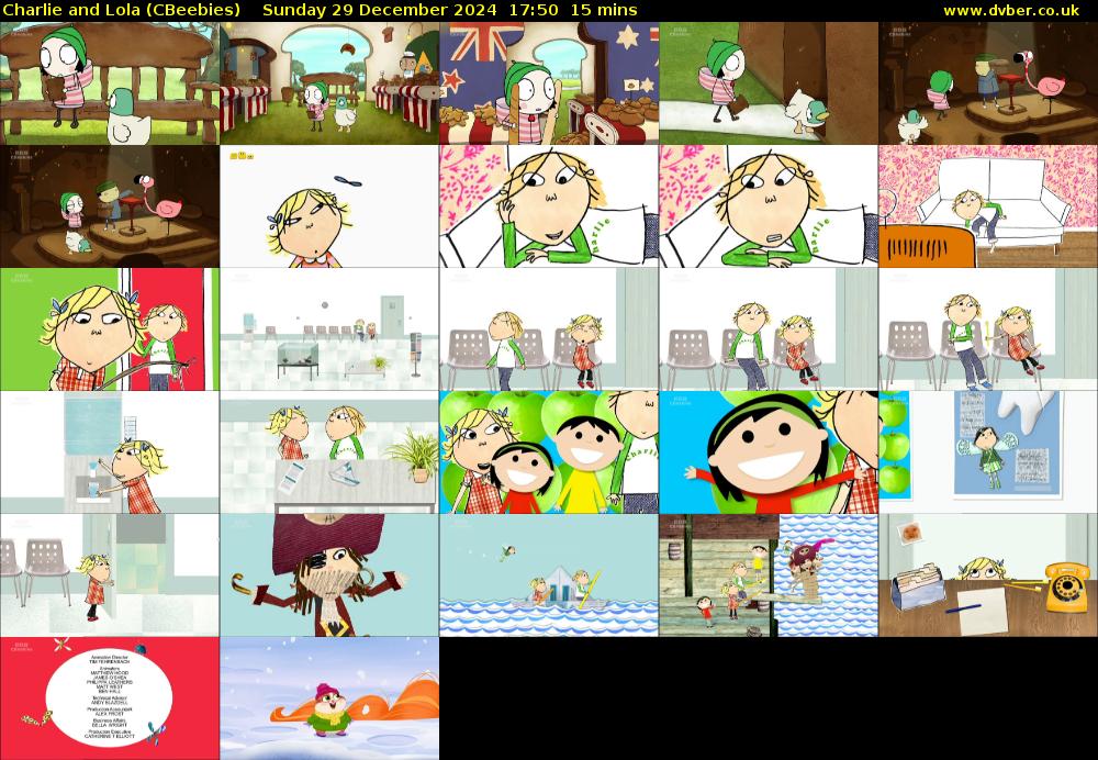 Charlie and Lola (CBeebies) Sunday 29 December 2024 17:50 - 18:05