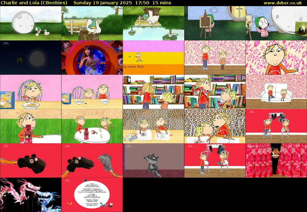 Charlie and Lola (CBeebies) Sunday 19 January 2025 17:50 - 18:05