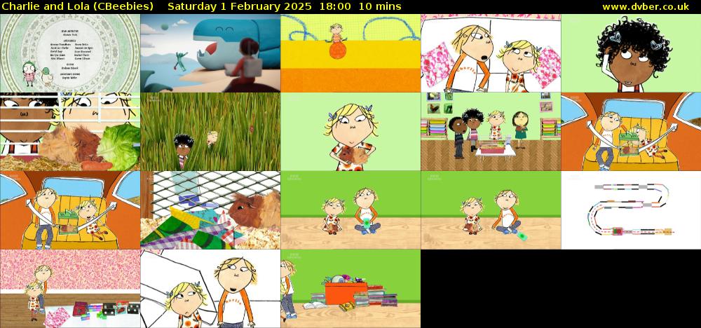 Charlie and Lola (CBeebies) Saturday 1 February 2025 18:00 - 18:10