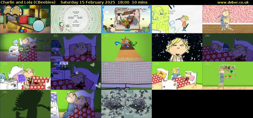 Charlie and Lola (CBeebies) Saturday 15 February 2025 18:00 - 18:10