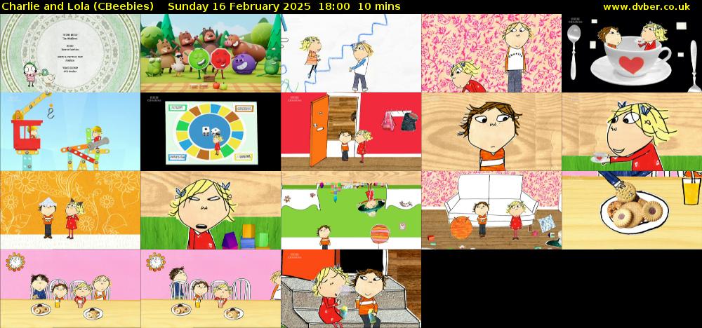 Charlie and Lola (CBeebies) Sunday 16 February 2025 18:00 - 18:10