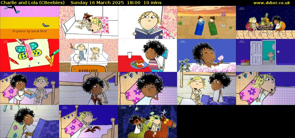 Charlie and Lola (CBeebies) Sunday 16 March 2025 18:00 - 18:10
