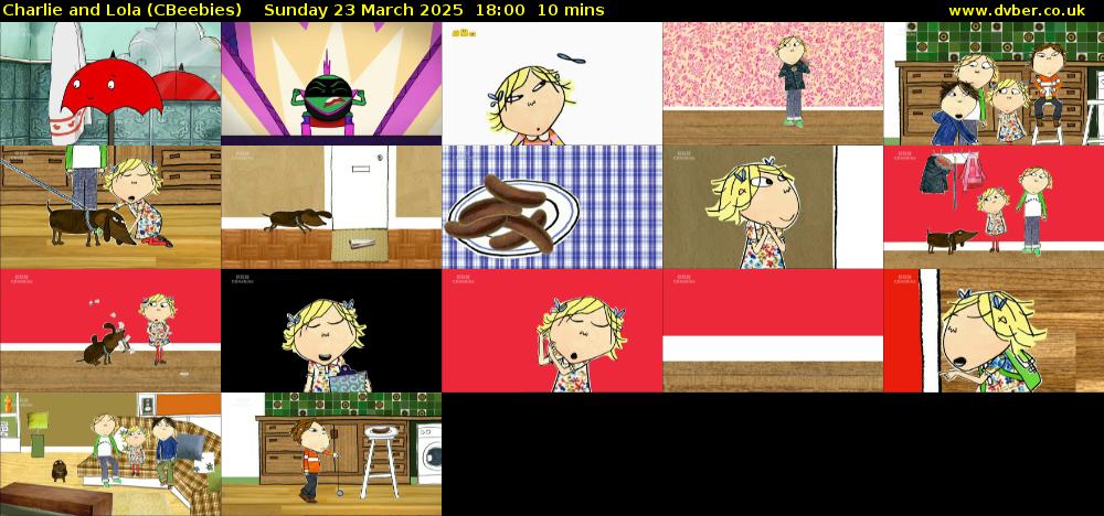 Charlie and Lola (CBeebies) Sunday 23 March 2025 18:00 - 18:10