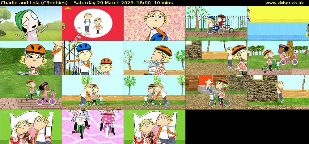 Charlie and Lola (CBeebies) Saturday 29 March 2025 18:00 - 18:10