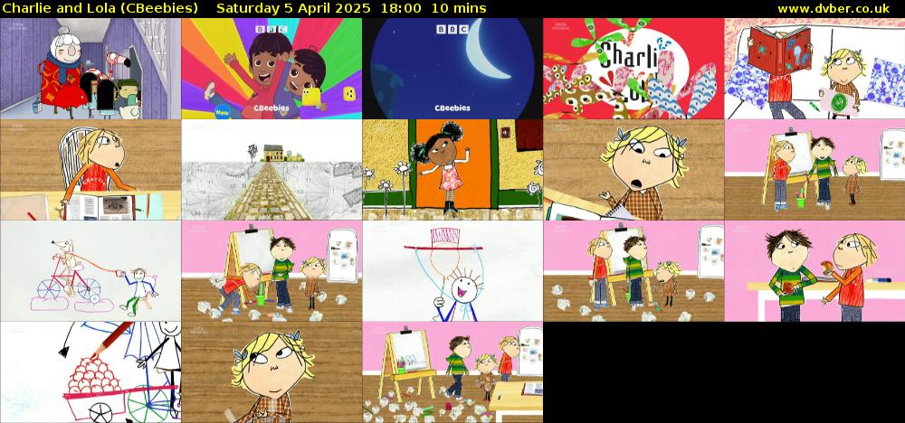 Charlie and Lola (CBeebies) Saturday 5 April 2025 18:00 - 18:10