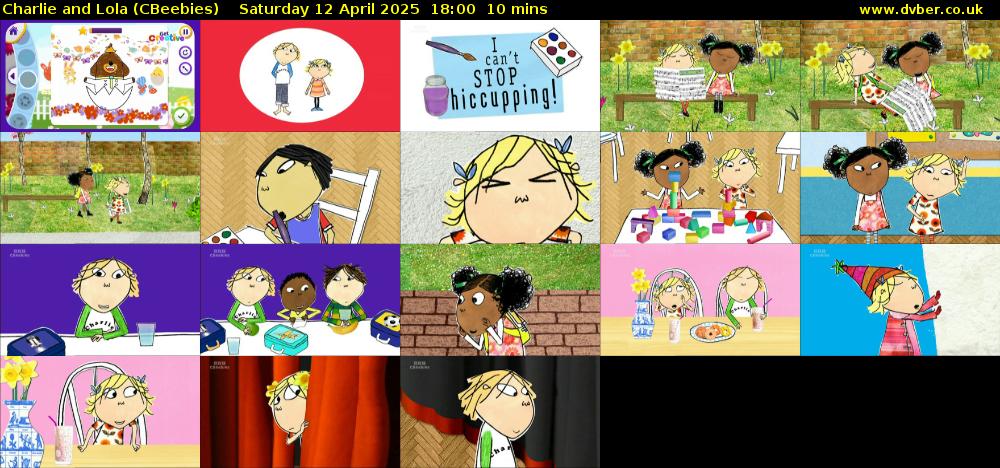 Charlie and Lola (CBeebies) Saturday 12 April 2025 18:00 - 18:10