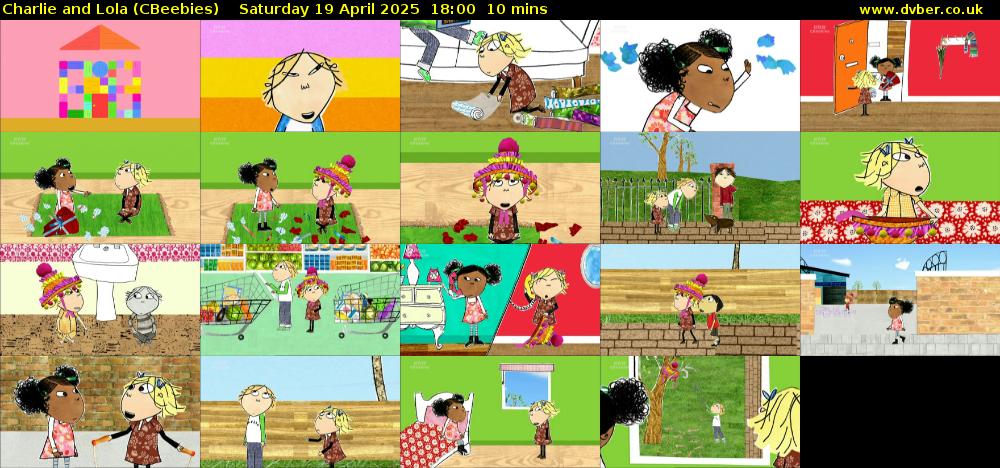 Charlie and Lola (CBeebies) Saturday 19 April 2025 18:00 - 18:10