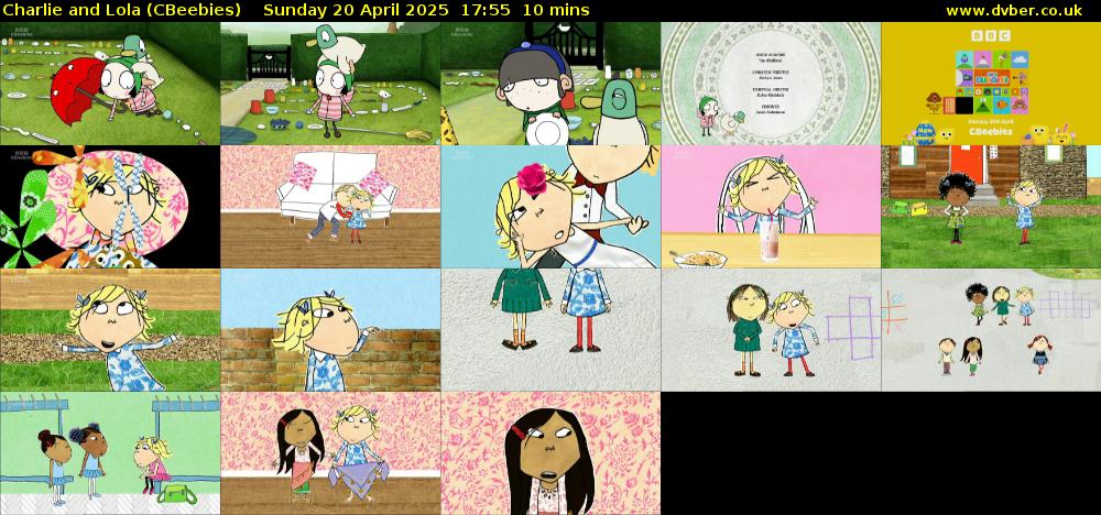 Charlie and Lola (CBeebies) Sunday 20 April 2025 17:55 - 18:05