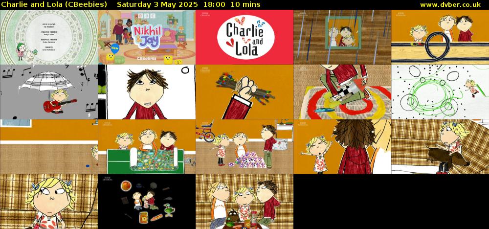 Charlie and Lola (CBeebies) Saturday 3 May 2025 18:00 - 18:10