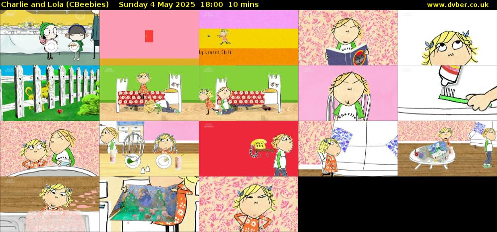 Charlie and Lola (CBeebies) Sunday 4 May 2025 18:00 - 18:10