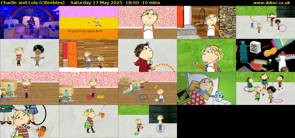 Charlie and Lola (CBeebies) Saturday 17 May 2025 18:00 - 18:10