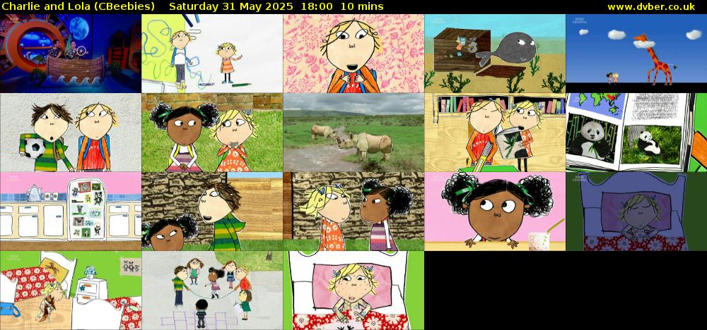 Charlie and Lola (CBeebies) Saturday 31 May 2025 18:00 - 18:10